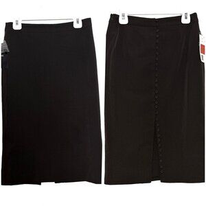 NWT Mango High Waist Button Slit Pencil Skirt Brown Petite / XS